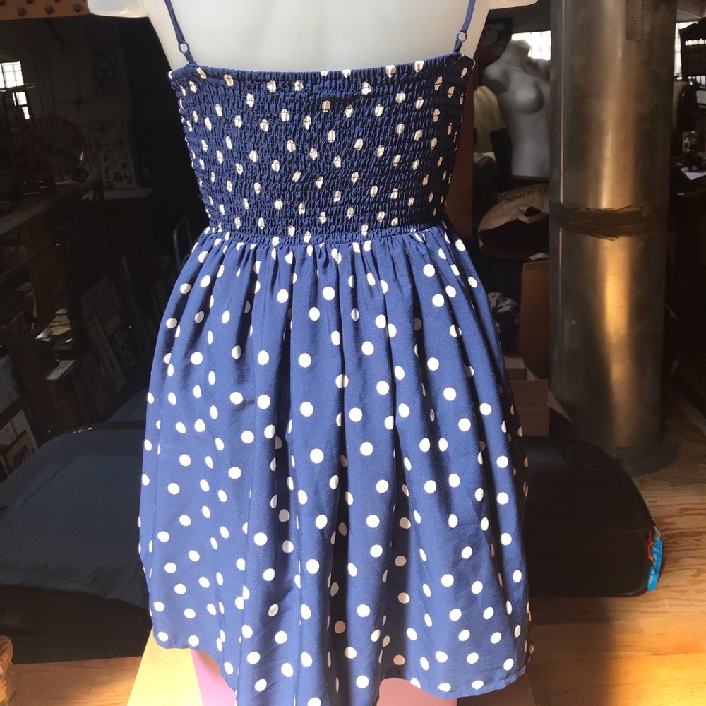 Blue polka dot dress by Delia*s.  Small. - Picture 4 of 6